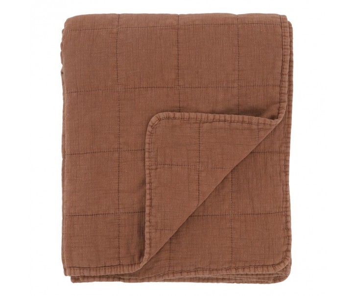 Terakotový přehoz s opraným vzhledem Aix Vintage Quilt - 130*180 cm Chic Antique