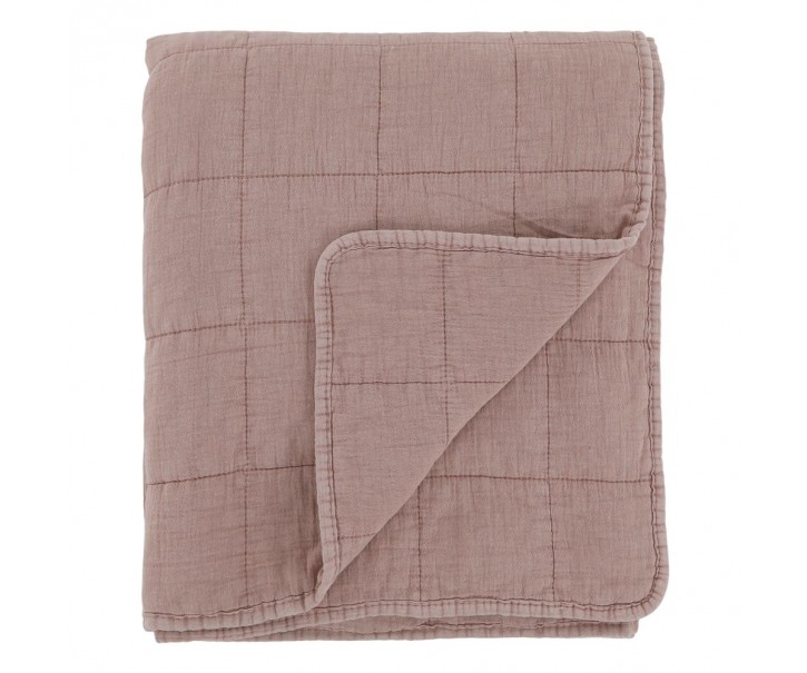 Růžový přehoz s opraným vzhledem Aix Vintage Quilt - 130*180 cm Chic Antique