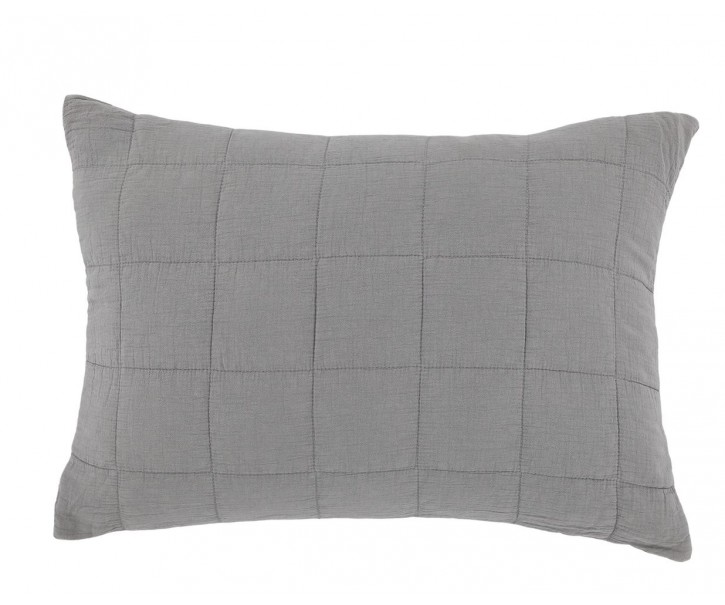 Šedý povlak na polštář s opraným vzhledem Aix Vintage Quilt - 60*40 cm Chic Antique