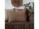 Hnědý povlak na polštář s opraným vzhledem Aix Vintage Quilt - 60*40 cm Chic Antique