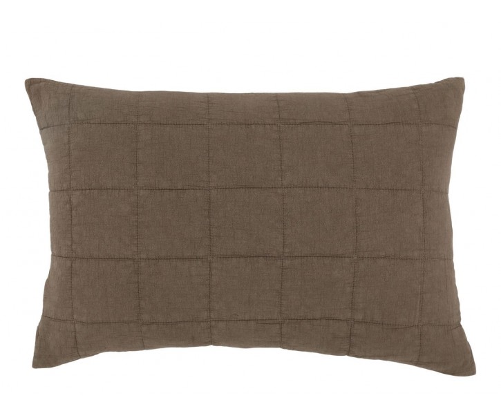 Hnědý povlak na polštář s opraným vzhledem Aix Vintage Quilt - 60*40 cm Chic Antique