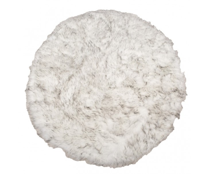 Bílý melírovaný kulatý koberec Ruggy - Ø 100 * 3 cm Clayre & Eef