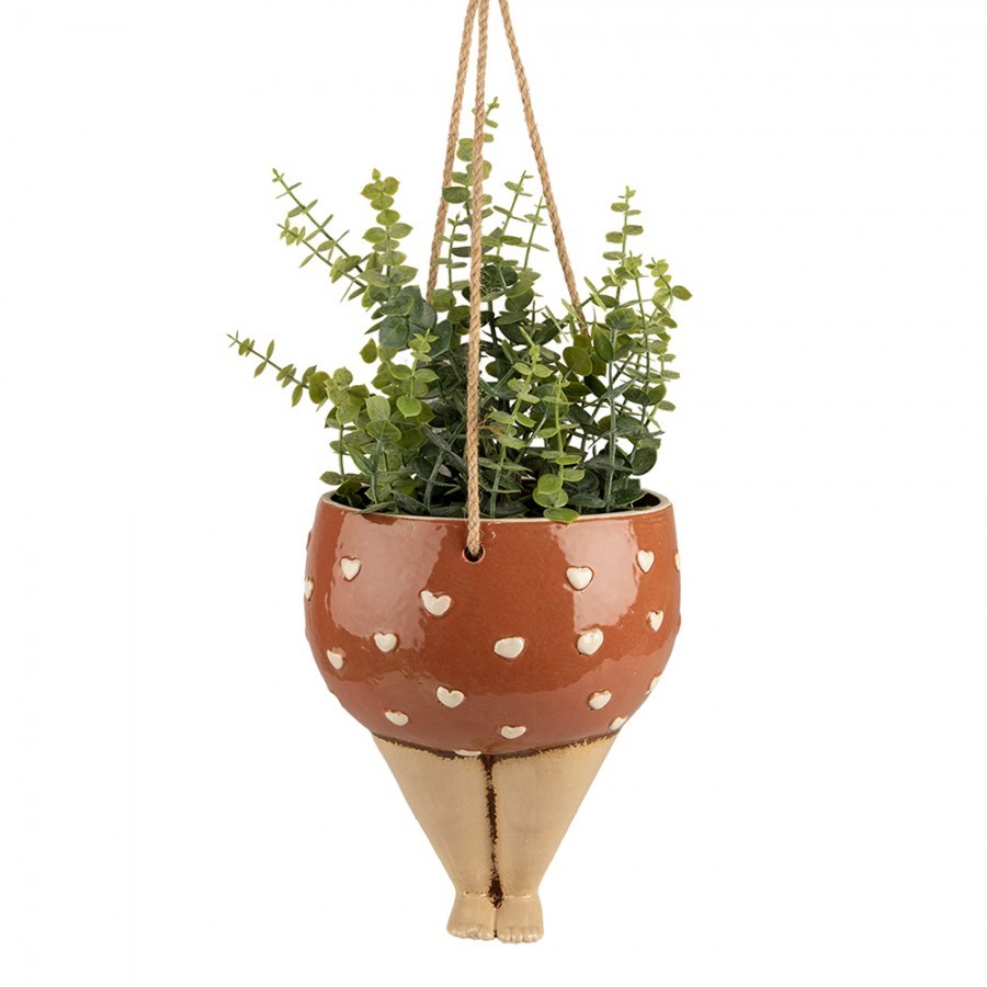 Keramický závěsný květináč nohy ženy Woman Planter - 17*15*20 cm Clayre & Eef Keramický závěsný květináč nohy ženy Woman Planter - 17*15*20 cm Clayre & Eef