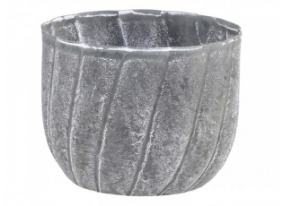 Zinkový antik kovový svícen na úzkou svíčku Canny - Ø 7*6 cm