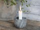 Zinkový antik kovový svícen na úzkou svíčku Clarria - Ø 7*6 cm Chic Antique
