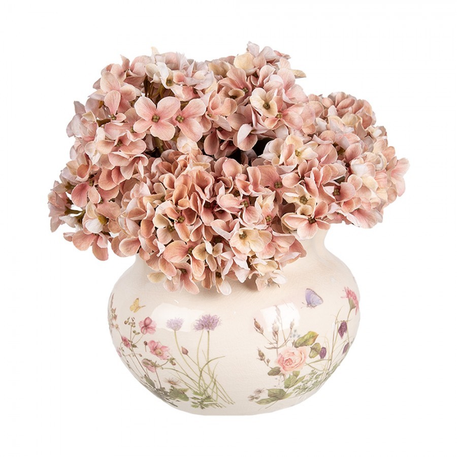 Keramický obal na květináč s lučními květy Flowers of Love M - Ø 20*14 cm Clayre & Eef Keramický obal na květináč s lučními květy Flowers of Love M - Ø 20*14 cm Clayre & Eef