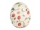 Keramické dekorační vajíčko s jahůdkami Wild Strawberries M - Ø 10*12 cm Clayre & Eef