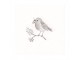 Bílé papírové ubrousky s ptáčkem Love Bird - 33*33 cm (20ks) Clayre & Eef