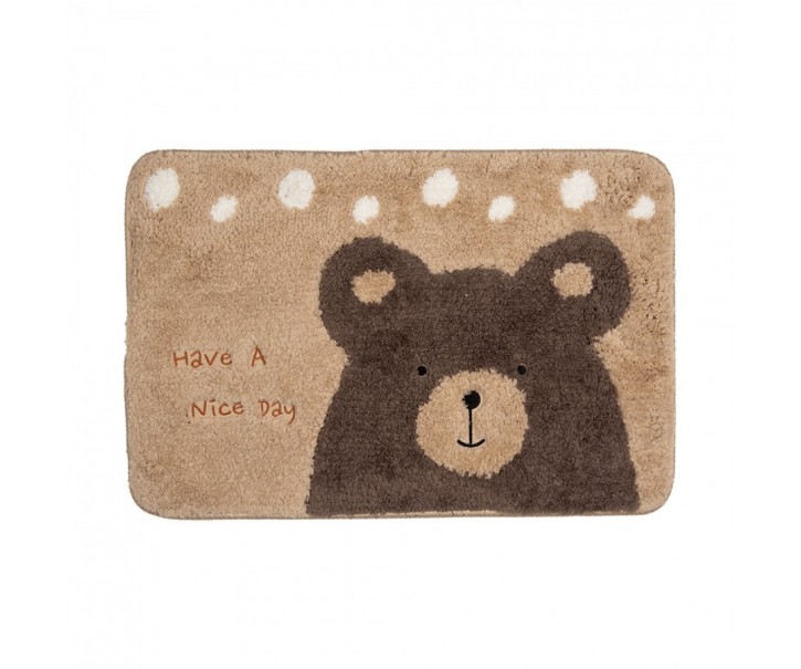 Béžová koupelnová předložka s medvídkem Bear - 58*38*1 cm Clayre & Eef
