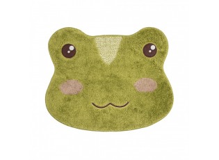 Zelená koupelnová předložka hlava žabky Frog - 60*48*1 cm
