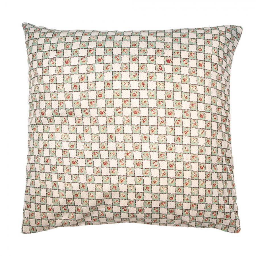 Béžový povlak na polštář s květy Patchwork - 50*50 cm