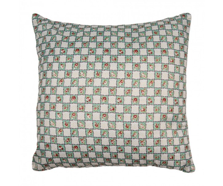 Béžový povlak na polštář s květy Patchwork - 40*40 cm Clayre & Eef
