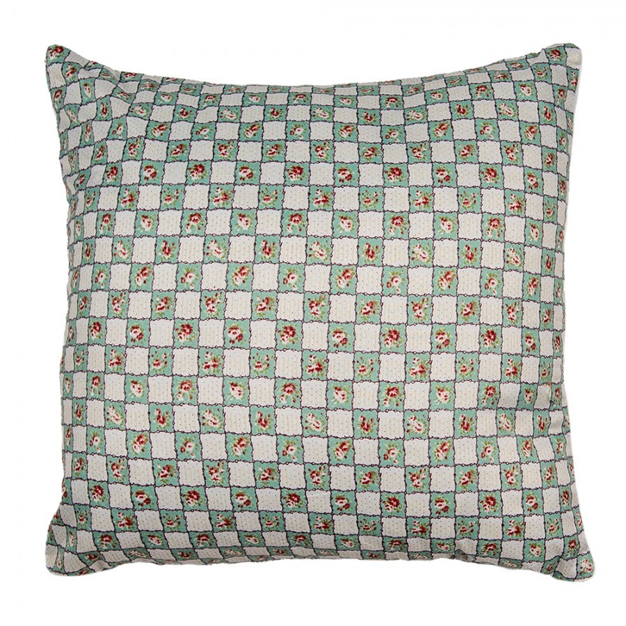 Béžový povlak na polštář s květy Patchwork - 40*40 cm