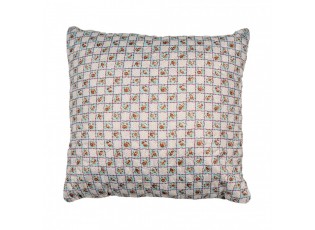 Béžovo-zelený povlak na polštář s květy Patchwork - 40*40 cm