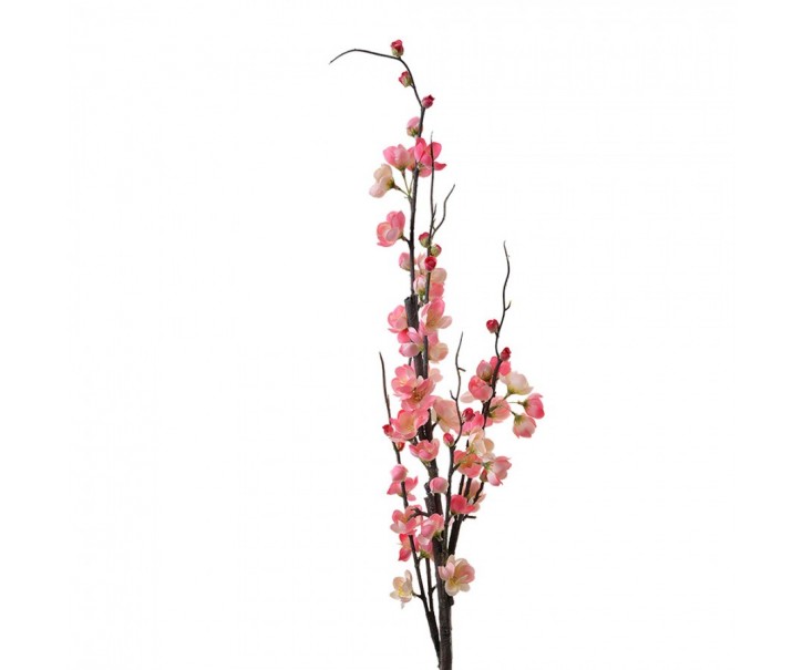 Dekorace umělá růžově kvetoucí větvička Cherry Blossom - 7*7*115 cm Clayre & Eef