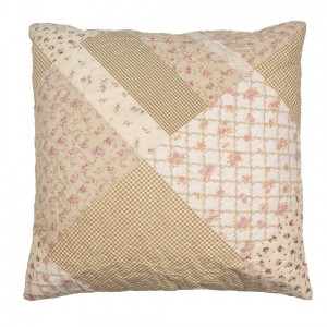 Béžový povlak na polštář s květy Patchwork - 50*50 cm