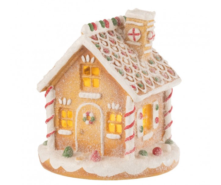 Vánoční perníková chaloupka s Led světýlky Gingerbread House - 22*22*23 cm J-Line by Jolipa