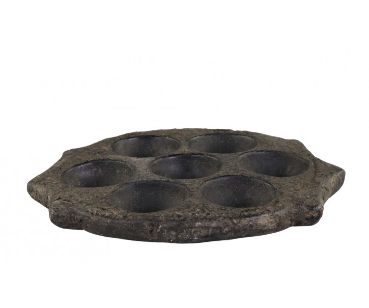 Dřevěný svícen na čajové svíčky Grimaud Unit - Ø 25*2,5 cm Chic Antique
