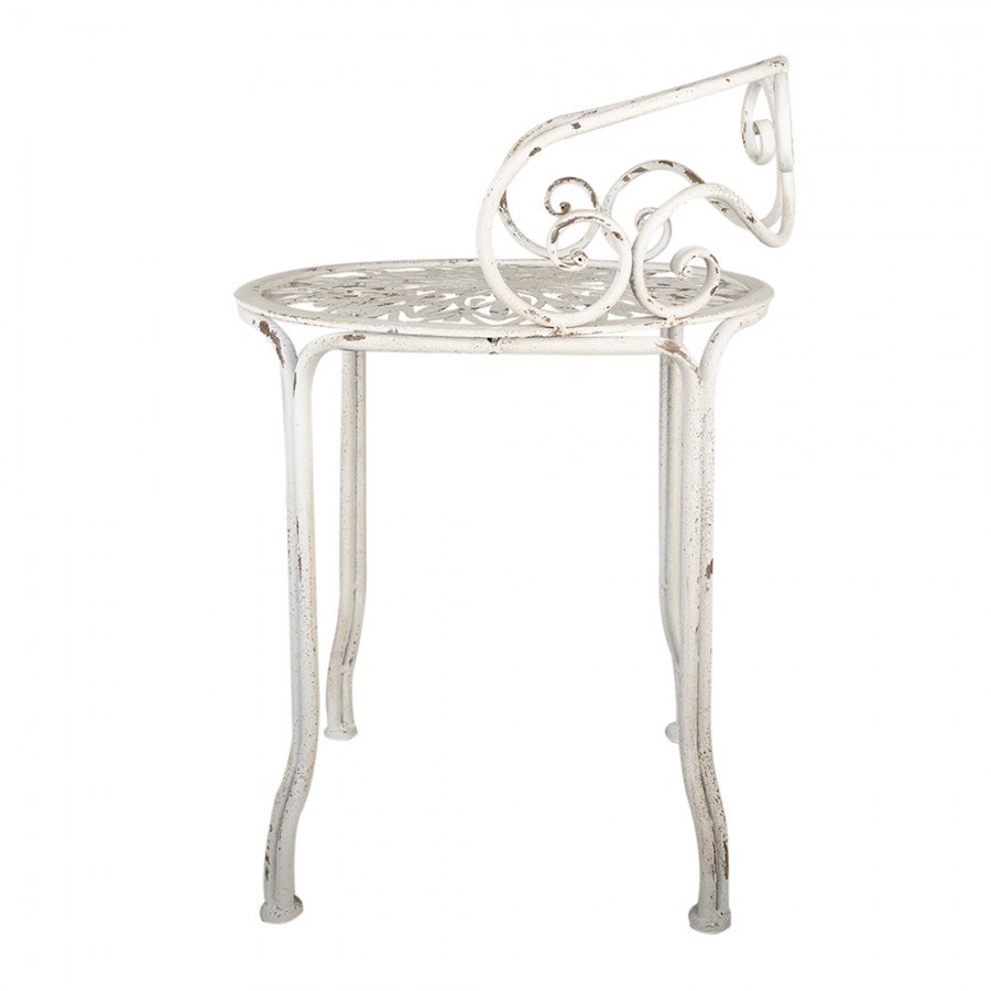 Bílý antik kovový stolek na květiny Shabby Chic - Ø 44*67 cm Clayre & Eef Bílý antik kovový stolek na květiny Shabby Chic - Ø 44*67 cm Clayre & Eef