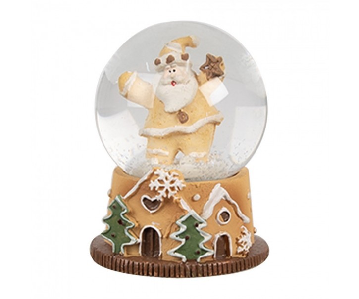 Vánoční sněžítko Santa Claus s hvězdou - Ø 5 * 6 cm Clayre & Eef