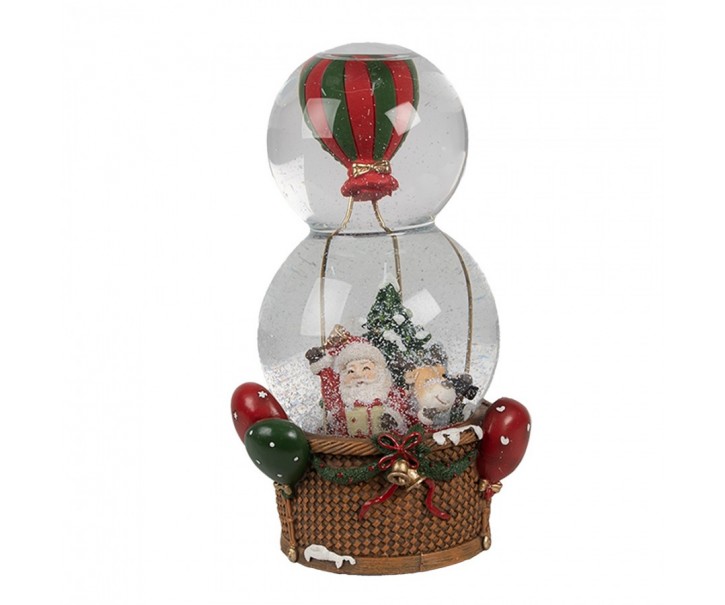 Sněžítko Santa v balónu Air Balloon Christmas - 12*10*21 cm Clayre & Eef