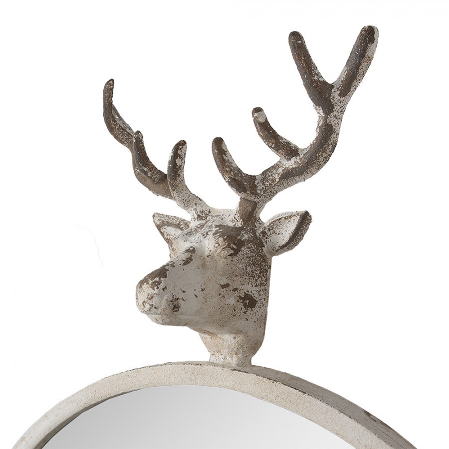 Béžové antik kovové zrcadlo s hlavou jelena Deer vintage - 48*10*67 cm Clayre & Eef Béžové antik kovové zrcadlo s hlavou jelena Deer vintage - 48*10*67 cm Clayre & Eef