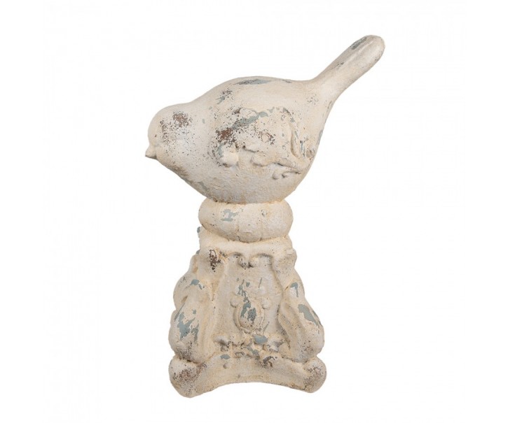 Béžová antik dekorace ptáček na podstavci Baroque - 33*21*47 cm Clayre & Eef