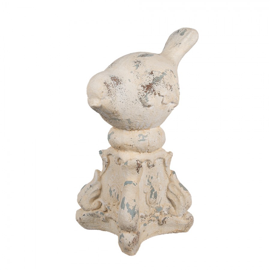 Béžová antik dekorace ptáček na podstavci Baroque - 33*21*47 cm Clayre & Eef Béžová antik dekorace ptáček na podstavci Baroque - 33*21*47 cm Clayre & Eef