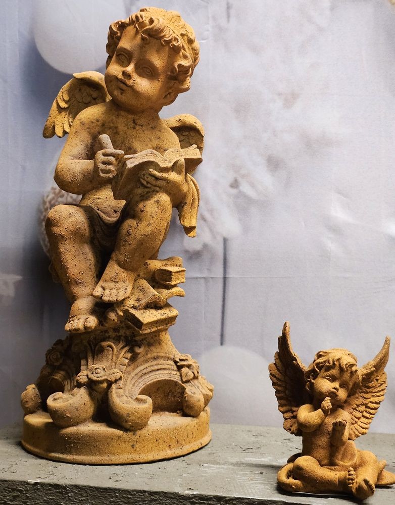 Dekorativní rezavá figurka anděl sedící - 9*8*11 cm Clayre & Eef Dekorativní rezavá figurka anděl sedící - 9*8*11 cm Clayre & Eef