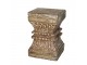 Hnědý dřevěný podstavec / stůl s řezbou Grimaud Unit - 25*25*38 cm Chic Antique
