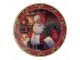 Červený vánoční plastový podnos na dort Santa Claus L - Ø 29*10 cm Clayre & Eef