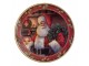 Červený vánoční plastový podnos na dort Santa Claus S - Ø 16*10 cm Clayre & Eef
