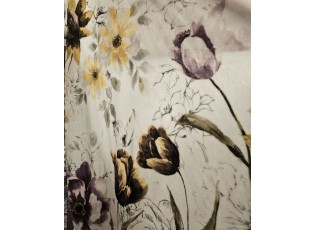 Bílý plyšový pléd / přehoz s květy tulipánů - 130*180 cm