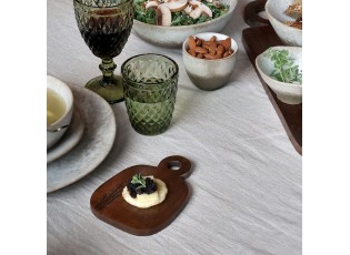 Set 4ks hnědé dřevěné mangové prkénko Tapas Tours - 15*15 cm