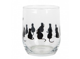 Sklenička na vodu s kočkami a srdíčkem Dog&Cat - Ø 8*9 cm / 300 ml