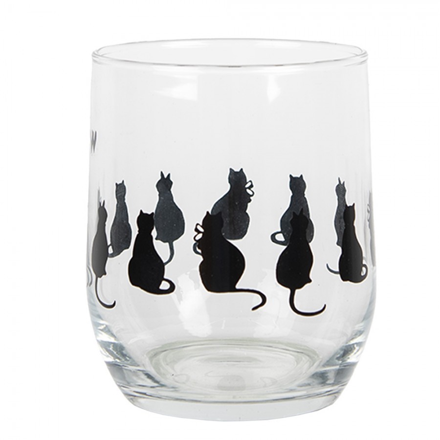 Sklenička na vodu s kočkami a srdíčkem Dog&Cat - Ø 8*9 cm / 300 ml Clayre & Eef Sklenička na vodu s kočkami a srdíčkem Dog&Cat - Ø 8*9 cm / 300 ml Clayre & Eef