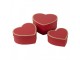 3ks červený box ve tvaru srdce - 28*26*14/24*23*12/21*20*10 cm Clayre & Eef