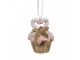 Růžovo-zlatá vánoční ozdoba Cupcake - Ø 5 * 6 cm Clayre & Eef
