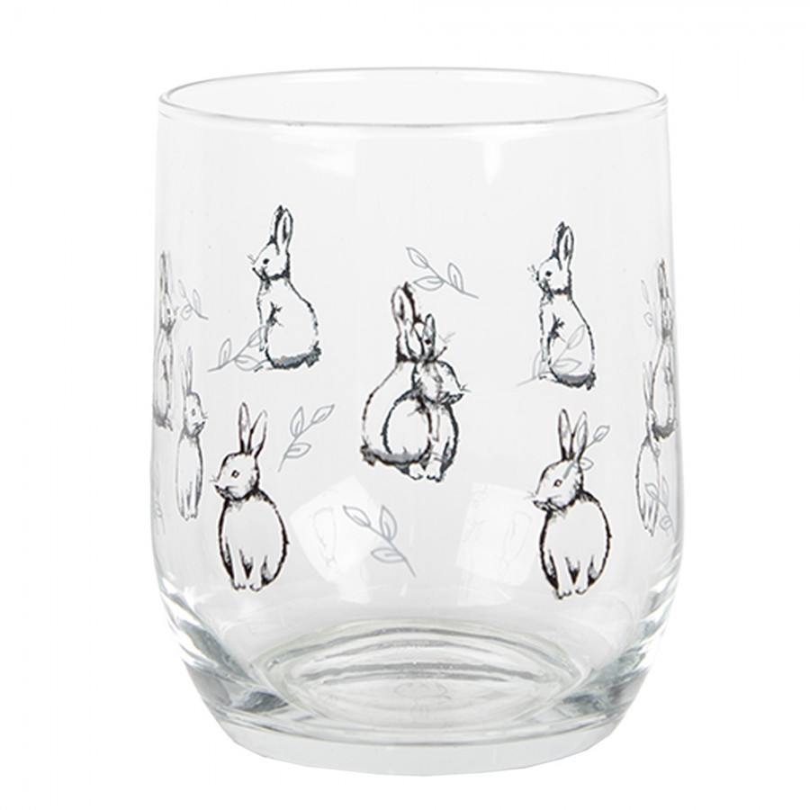 Sklenička na vodu s králíčky - Ø 8*9 cm / 300 ml