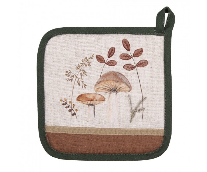 Béžová chňapka - podložka s houbičkami Little Forest Jewels - 20*20 cm Clayre & Eef