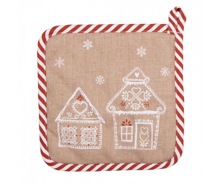 Chňapka s perníkovými chaloupkami Gingerbread Bliss - 20*20 cm Clayre & Eef