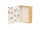 Bílý úložný box s květy ve tvaru knihy Book Van - 17*14*5 cm Clayre & Eef