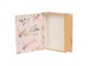 Růžový úložný box s květy ve tvaru knihy Book Van - 17*14*5 cm Clayre & Eef