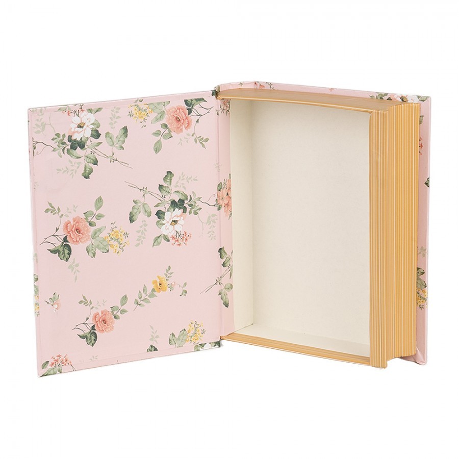 Růžový úložný box s květy ve tvaru knihy Book Van - 17*14*5 cm Clayre & Eef Růžový úložný box s květy ve tvaru knihy Book Van - 17*14*5 cm Clayre & Eef