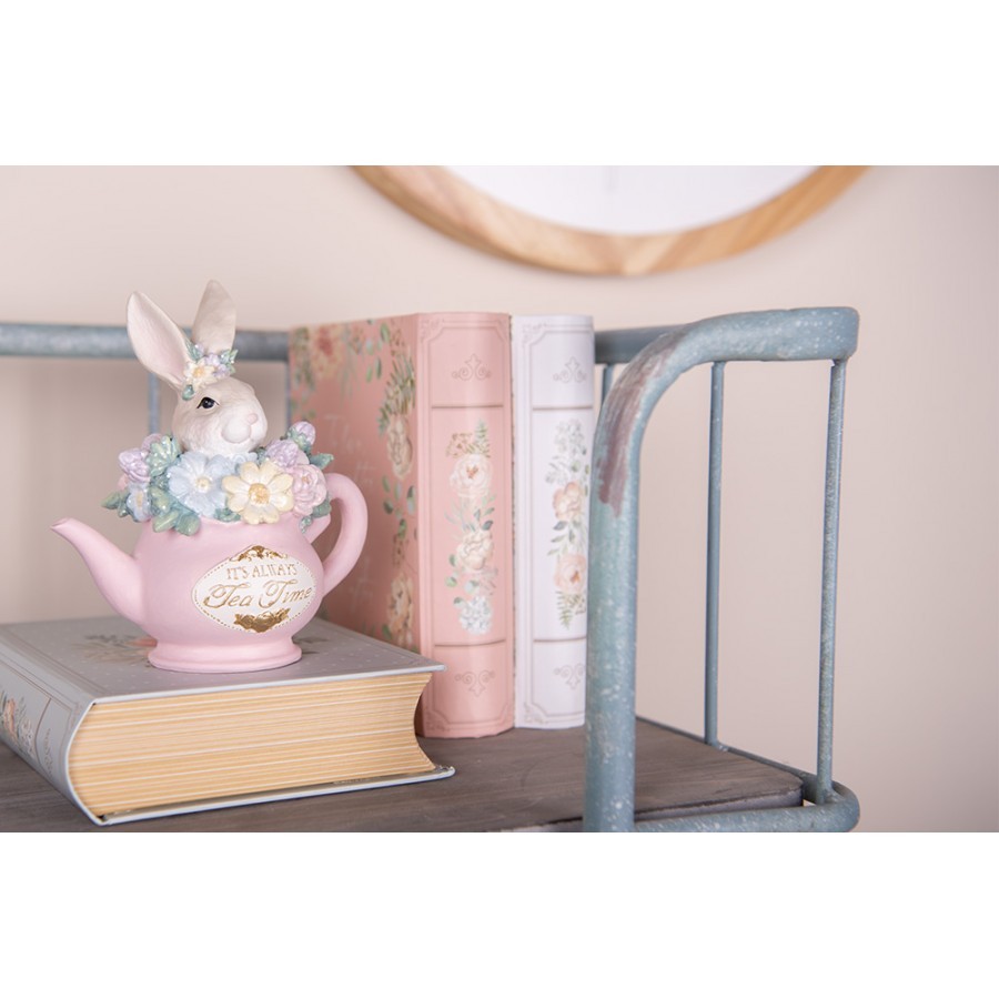 Bílý úložný box s květy ve tvaru knihy Book Van - 17*14*5 cm Clayre & Eef Bílý úložný box s květy ve tvaru knihy Book Van - 17*14*5 cm Clayre & Eef