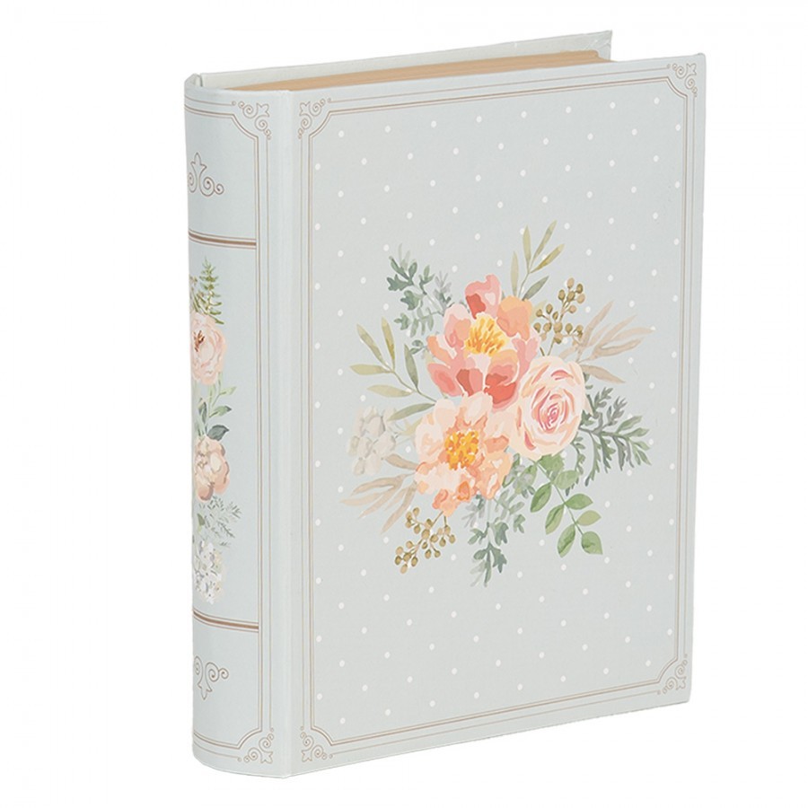 Modrý úložný box s květy ve tvaru knihy Book Van - 17*14*5 cm Clayre & Eef Modrý úložný box s květy ve tvaru knihy Book Van - 17*14*5 cm Clayre & Eef