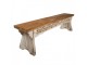 Béžovo-hnědá dřevěná lavice Brocante wood - 169*36*46 cm Clayre & Eef