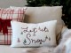 Bílý chlupatý povlak na polštář se stromky Let it Snow - 35*50 cm Chic Antique