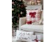 Bílý chlupatý povlak na polštář se stromky Let it Snow - 35*50 cm Chic Antique