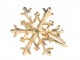 Mosazný antik kovový kroužek na ubrousky s vločkou Snowflakes - 4*4*4 cm Chic Antique